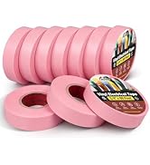 RED WOLF 10 Pack Pink PVC Electrical Tape 3/4 Inch x 66 Ft Industrial Grade UL/CSA Listed 7 Mil T...