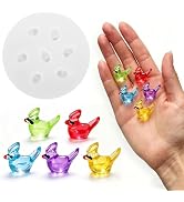 Cute Tiny Hummingbird Figurines Resin Silicone Mold Micro Dollhouse Animal Epoxy Casting Mold for...