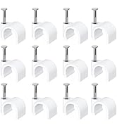 Jadaol 8mm Wide Design Cable Clips with Nails for Round Ethernet Cables, Cord Clips for Wall, Nai...