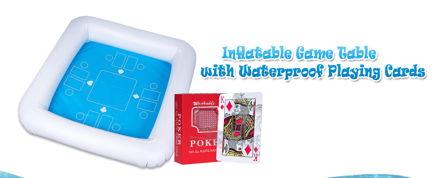 Inflatable Game Table with Waterproof Playing Cards,