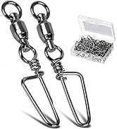AMYSPORTS Saltwater Connector Fishing Snap Swivel High Strength Snaps Swivel Freshwater Ball Bear...