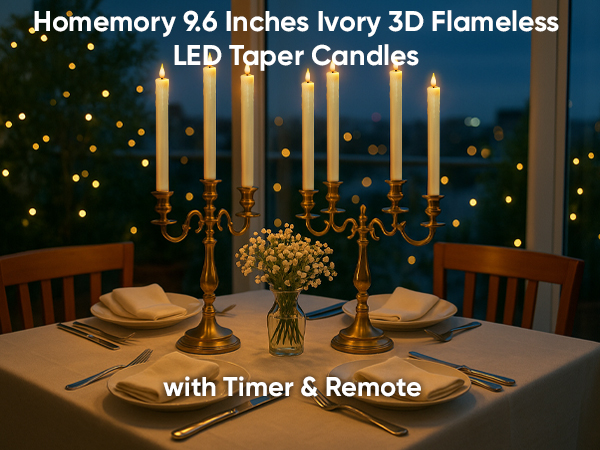 Homemory Real Wax Flameless Taper Candles