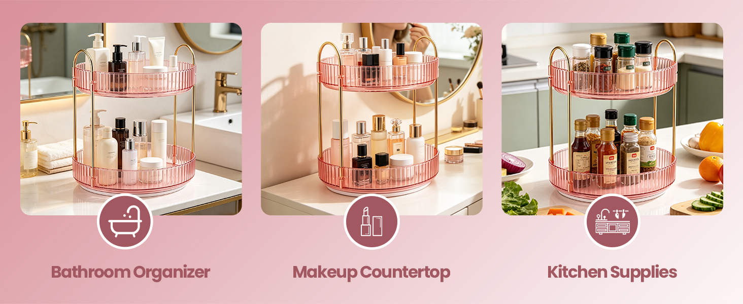 Rotating Makeup Organizer Countertop
