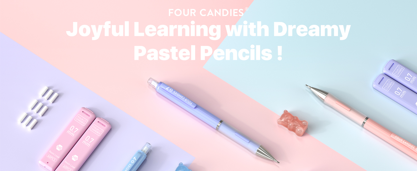 Four Candies Pastel Mechanical Pencils