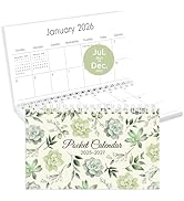 Zuozee Pocket Calendar 2025-2027, Green 2026-2027 Monthly Planner -3.7" x 6.7" for Purse, Runs fr...