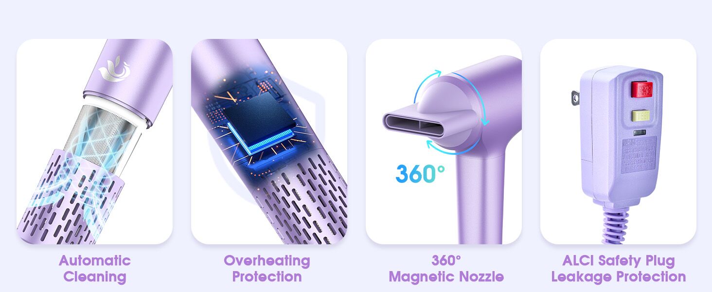 High Speed Hair Dryer, 110000 RPM High-Speed Brushless Motor Fast Drying Blow Dryer