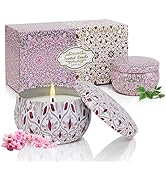 AGOL Aromatherapy Candles for Home Scented 2 Pack 2.5 oz Natural Floral Cherry and Vanilla Candle...