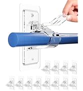 Antimbee 12-Pack No Drill Needed Curtain Rod Holders Brackets, Self Adhesive Rod Holder Hooks, Mu...