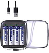 XTAR AA Battery 1.5V AA Lithium Rechargeable Batteries 3300mWh Constant Volt AA Lithium Batteries...
