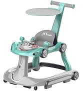 HAWEEK Baby Walker with Wheels, 7-in-1 Foldable Baby Walkers for Boys Girls 6-12 Months with Feed...