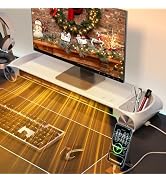 WISFISSH Desk Space Heater 330w,2 In 1 Desk Top Heater & Monitor Stand With Charging Port & Stora...