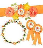 Little Cutie Citrus Maternity Sash Mom to Be & Daddy to Be Corsage Orange Clementine Flower Crown...