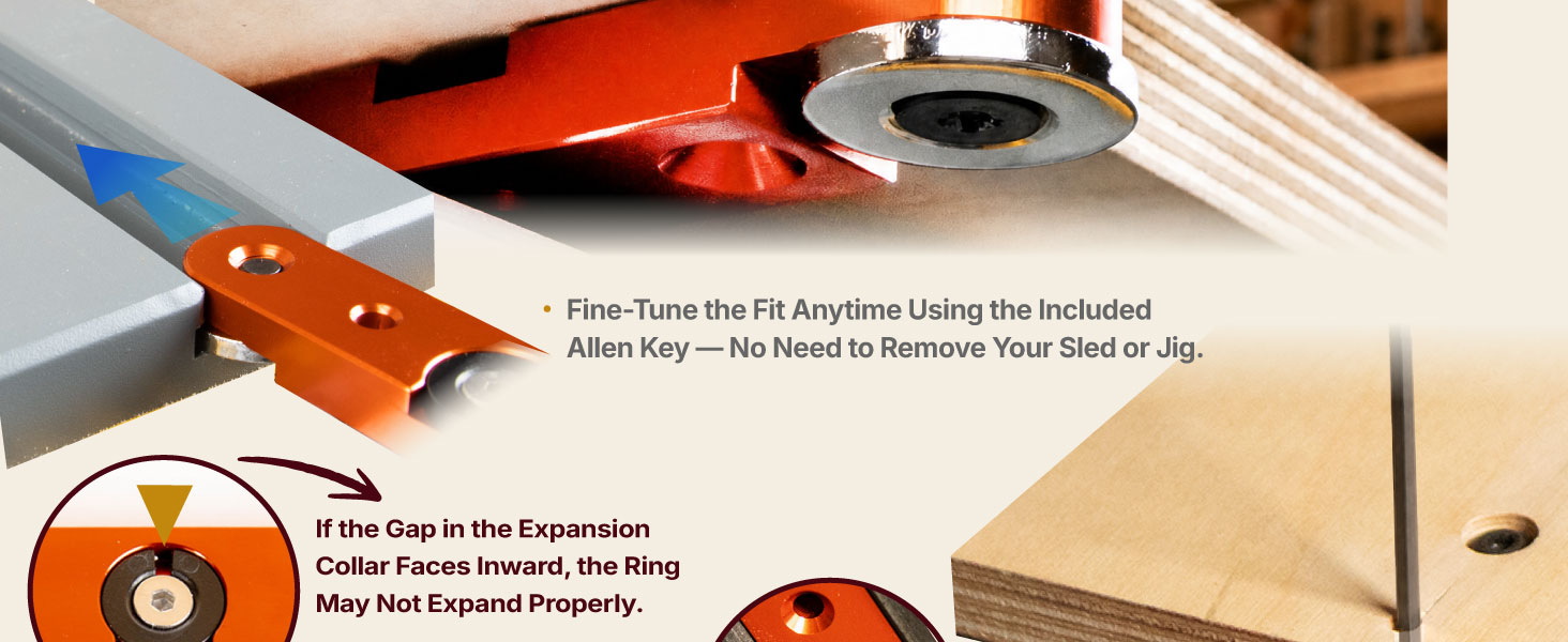 Anodized aluminum miter bar designed for woodworking sleds and jig accuracy.