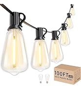 Svater Outdoor String Lights 100 FT ST38 Patio String Lights with 52 Waterproof Shatterproof LED ...