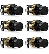 Brotima Matte Black Passage Door Knobs Keyless Tulip Door Knob Closet Door Knobs Interior Non-Loc...