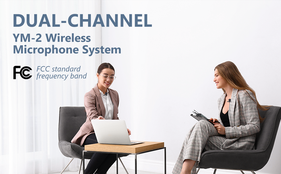 Dual wireless microphone system for teaching/ interview