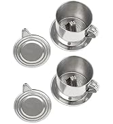 2 Set Vietnamese Coffee Filter Stainless Steel Coffee Pot Drip Infuse Cup Brewing Teapot No Need ...