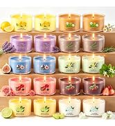 20 Pack Scented Candles, 1.6 oz Mini Candles Bulk, Small Candles Set with 10 Fragrances, Natural ...