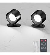 Fuligent 2 Pack LED Wall Sconces, Battery Operated Wall Lights for Bedroom Bedside, Cordless Scon...