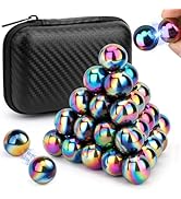 Dilabnba 28PCS Rainbow Hematite Magnetic Ball Fidget Toy for Adults, Men Women Magnetic Hand Roll...