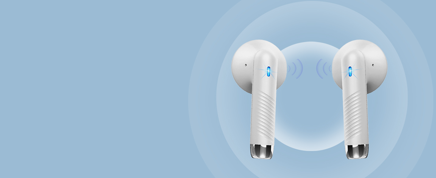 Wireless Earbuds, Bluetooth Earbuds Built in Noise Cancellation Mic with Charging Case