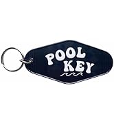 Jgrprlq Pool Key Keychain Plastic Vintage Motel Keychain Key Tag Pool Accessories for Women Men