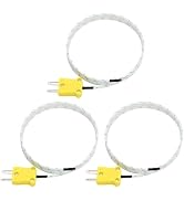 DROK K Type Thermocouple Probe - 3 Pack Type K Temperature Probes & Sensors for Thermocouple Ther...