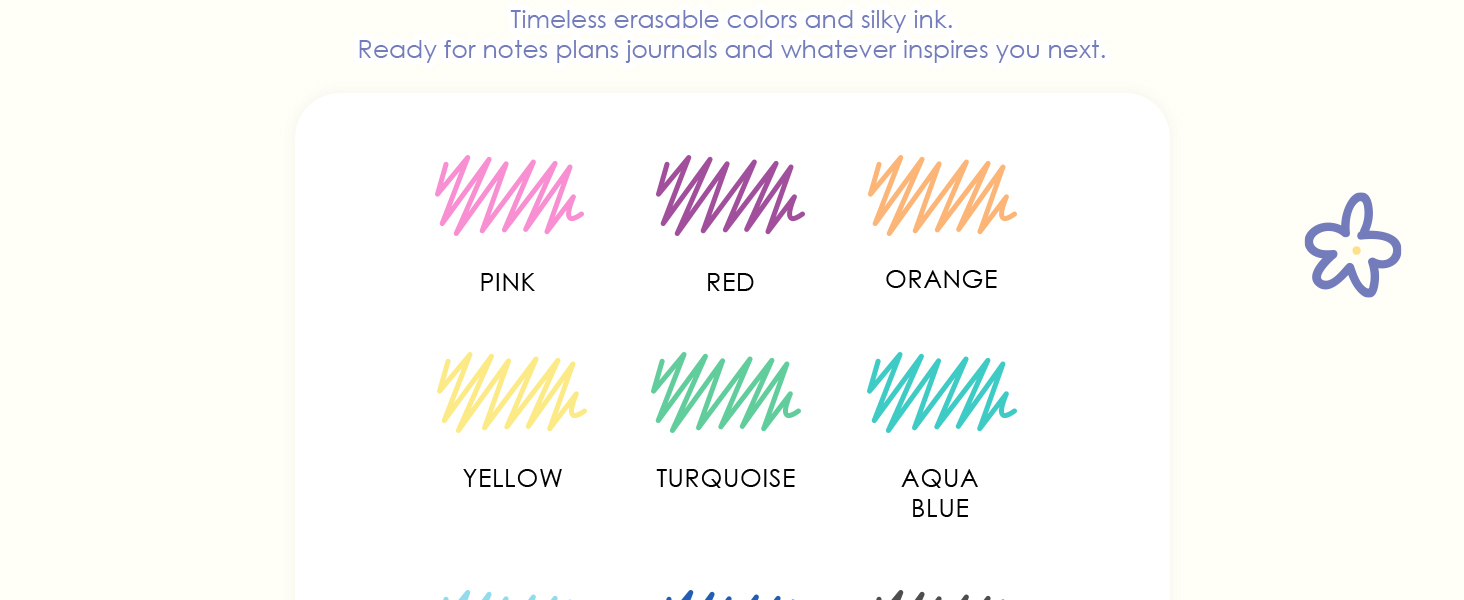 erasable pen set of 9