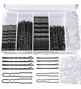 Teenitor 300pcs Hair Pins - Black Bobby Pins, Hair Bands Kit with U Pins for Buns & Bobby Pins in...