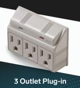 STEREN 3 Outlet Plug-in Surge Protector, 120V, 15 Amps, 1875 Watts, White