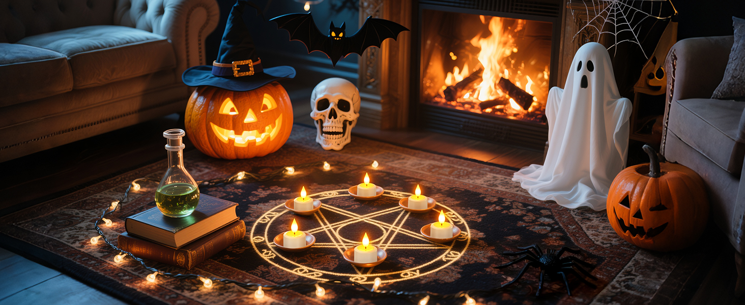 flameless flickering fake led tea lights candles for holidays halloween thanksgiving gifts