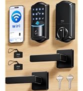 Veise VE027-L WiFi Smart Lock with Handles Set for Front Door, Matte Black | Remote APP Control, ...