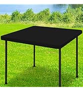 Moosfor Spandex Square Table Cloth, Elastic Fitted Tablecloths for Picnic, Stretch Washable Patio...