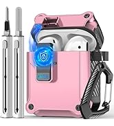 Pohgelan for Airpods 2nd and 1st Generation Case,Automatic Snap Switch Design with Secure Lock Cl...