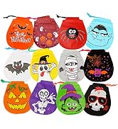 CCINEE 24pcs Halloween Drawstring Goody Bags 12 Styles Halloween Treats Bags for Kids's Trick or ...
