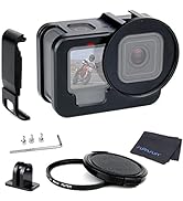 SOONSUN Metal Protective Case for GoPro Hero 13 12 11 10 9 Black, Back Door Housing Frame, Side O...