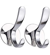 GERUIKE Adhesive Towel Hooks Stainless Steel Self Adhesive Robe Coat Hook for Bathroom Kitchen Wa...