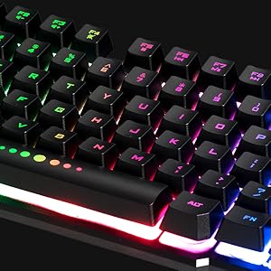 steped keys and illuminated character