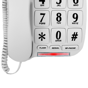 Big Button Phone for Wall or Desk with Speaker and Memory corded phone