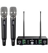GOLDEN MARS Wireless Microphone System, Upgraded 2.4GHz Rechargeable Professional AI Automatic Ch...