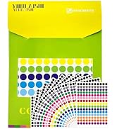 YOULAISHI 8800 PCS Color Dot Stickers 1/2 Inch Round Color Coding Labels Small 16 Color Circle St...