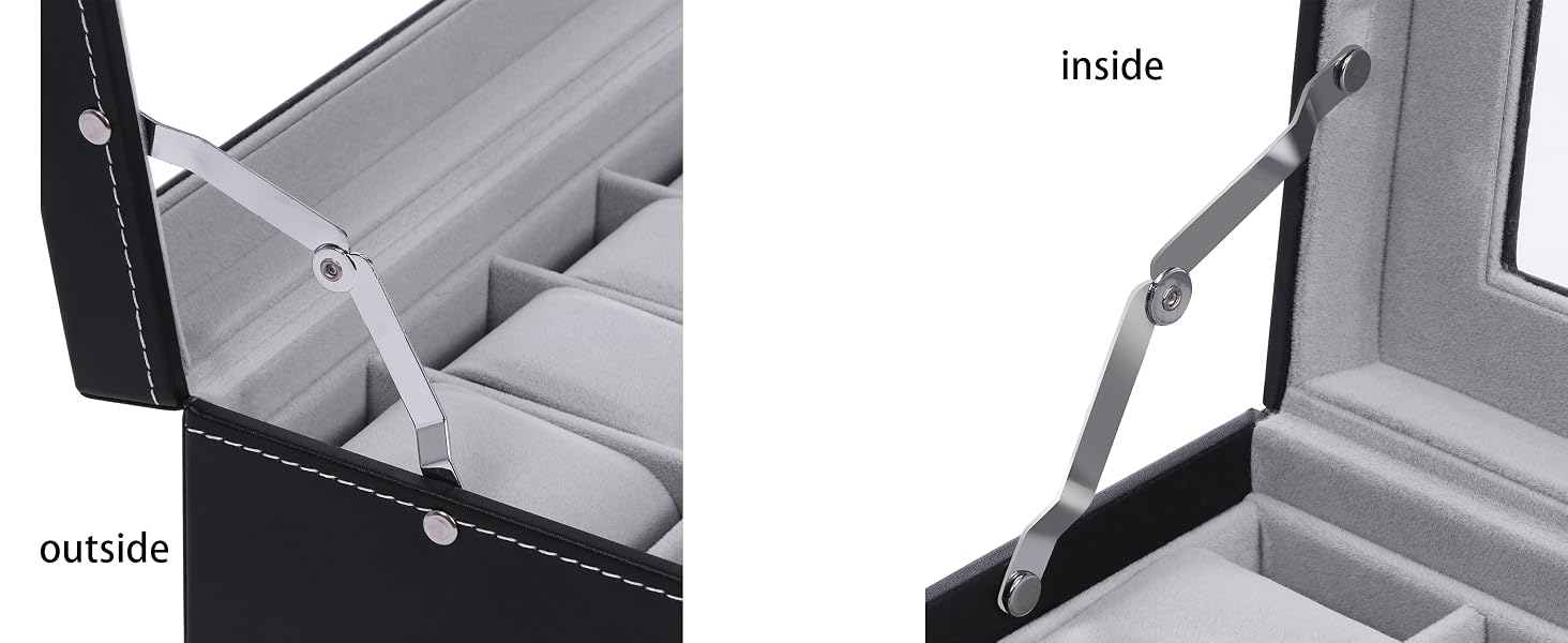 BEWISHOME Watch Case, 20-Slot Watch Box Organizer for Men Watch Case with Large Glass Lid Watch