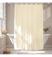 Seenus Waterproof Fabric Shower Curtain Liner with 3 Extra-Large Magnets, 72 x 72 inch Washable C...