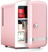 Xbeauty Retro Mini Fridge, Compact Refrigerator with 4L Capacity/6 Cans,Cooler & Warmer, Removabl...