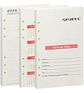 SAYEEC A5 Refill Paper Loose Leaf Lined Paper for A5 Planner Organizer, 80 Sheets 6 Holes Ring Bi...