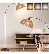 Brilvibera Boho Floor Lamp with Remote- Arc Tall Lamps, Bronze Floor Lamps with Stepless Dimmable...