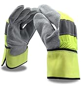 Cordova F75554 Leather Gloves, Split Cowhide, Leather Work Gloves, Driver Gloves, High-Visibility...