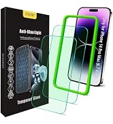 JESOHO Blue Light Screen Protector for iPhone 14 Pro Max (6.7"), Eye Protection, HD Blue Light Bl...