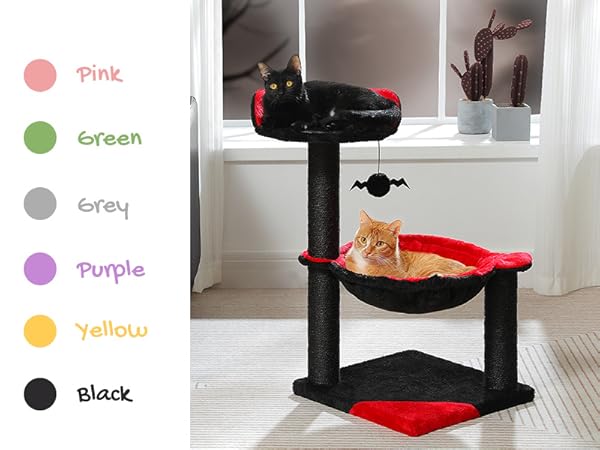 MUTTROS Flower Perch Cat Tree, interactive elements, supports cats’ physical & mental health