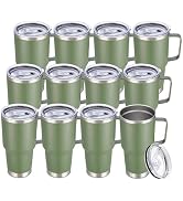 Cool Yoleb 30 oz Tumbler with Handle and Lid, Stainless Steel Tumblers Bulk Double Wall Vacuum In...